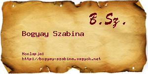 Bogyay Szabina névjegykártya